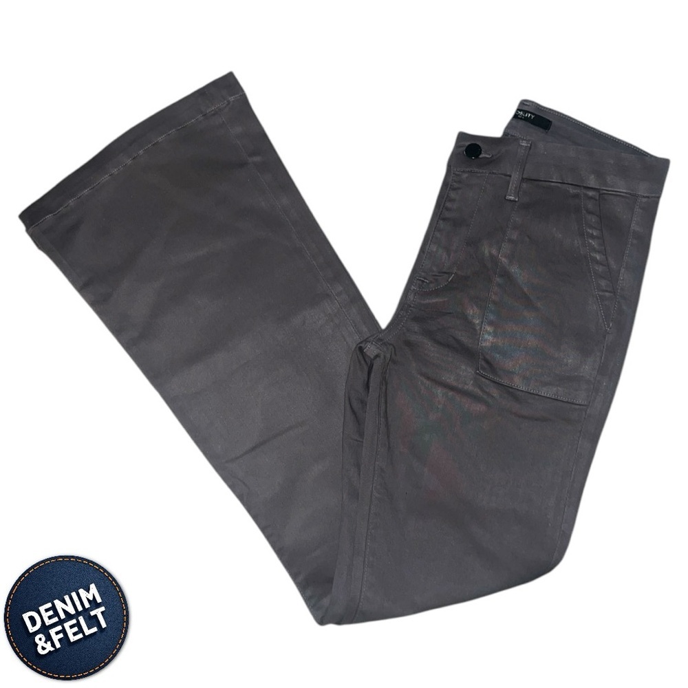 NEW Fidelity Denim Tuscadero Full Flare Jeans Coated Charcoal Size 26